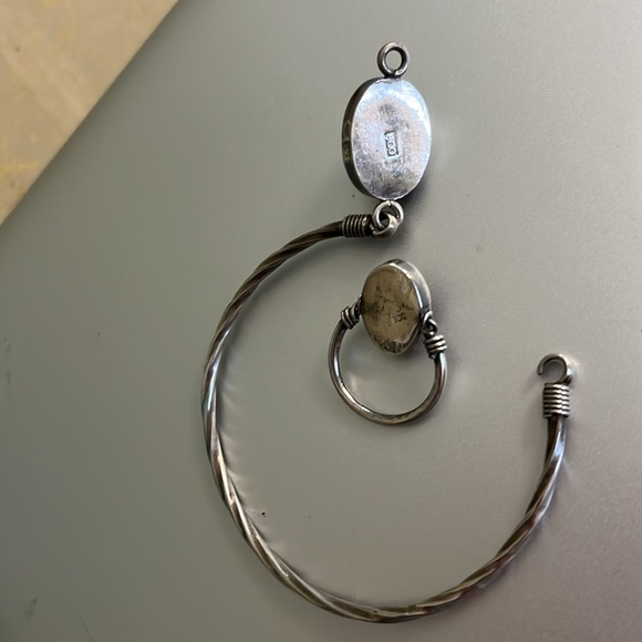 Silver bracelet and ring set - Picture 3 of 3